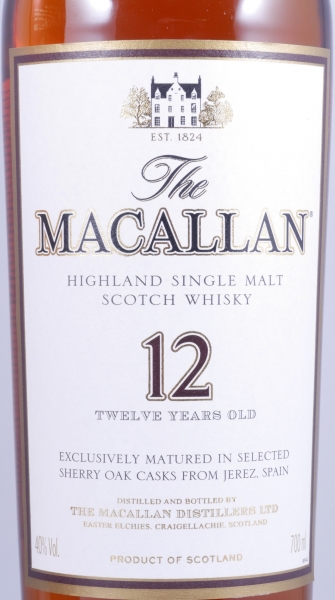 Macallan 12 Years Sherry Oak Highland Single Malt Scotch Whisky 40.0%