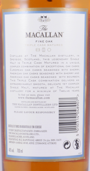 Macallan 12 Years Fine Oak Triple Cask Matured Gift Set Highland Single Malt Scotch Whisky 40.0%