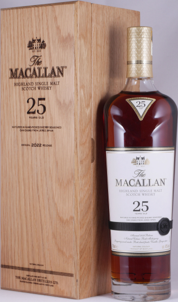 Macallan 25 Years Sherry Oak Annual 2022 Release Highland Single Malt Scotch Whisky 43.0%