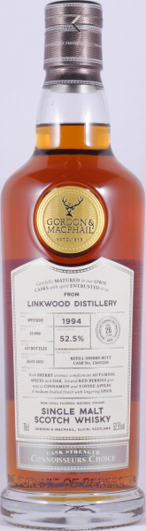 Linkwood 1994 26 Years Refill Sherry Butt No. 12601201 Gordon und MacPhail Speyside Single Malt Scotch Whisky 52,5%