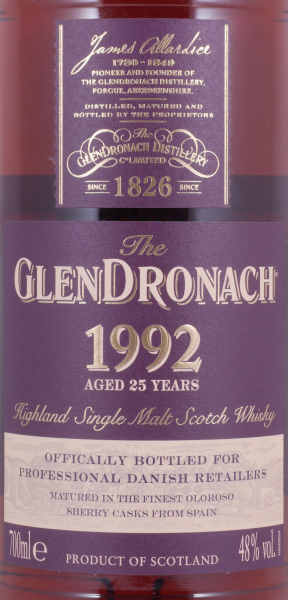 Glendronach 1992 25 Years Oloroso Sherry Casks Highland Single Malt Scotch Whisky 48.0%