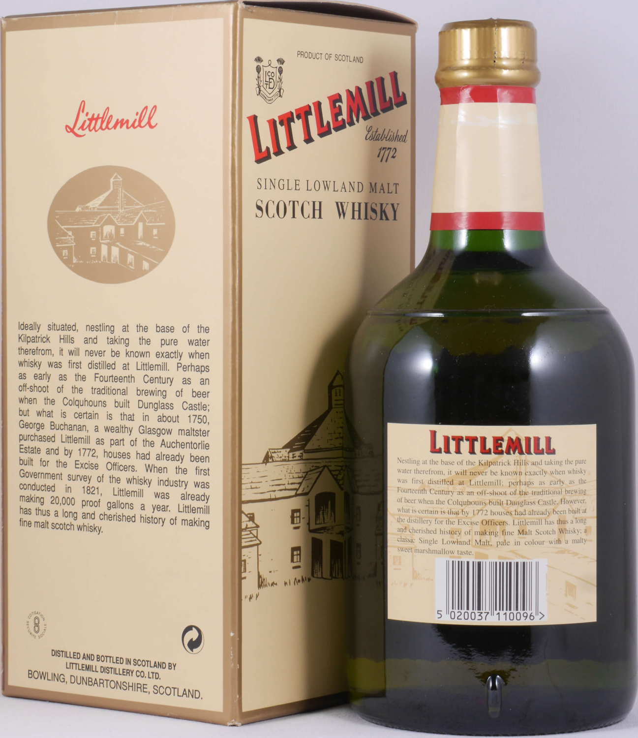 Littlemill 8 Years Green Dumpy Bottle Lowland Single Malt Scotch Whisky 40,0%