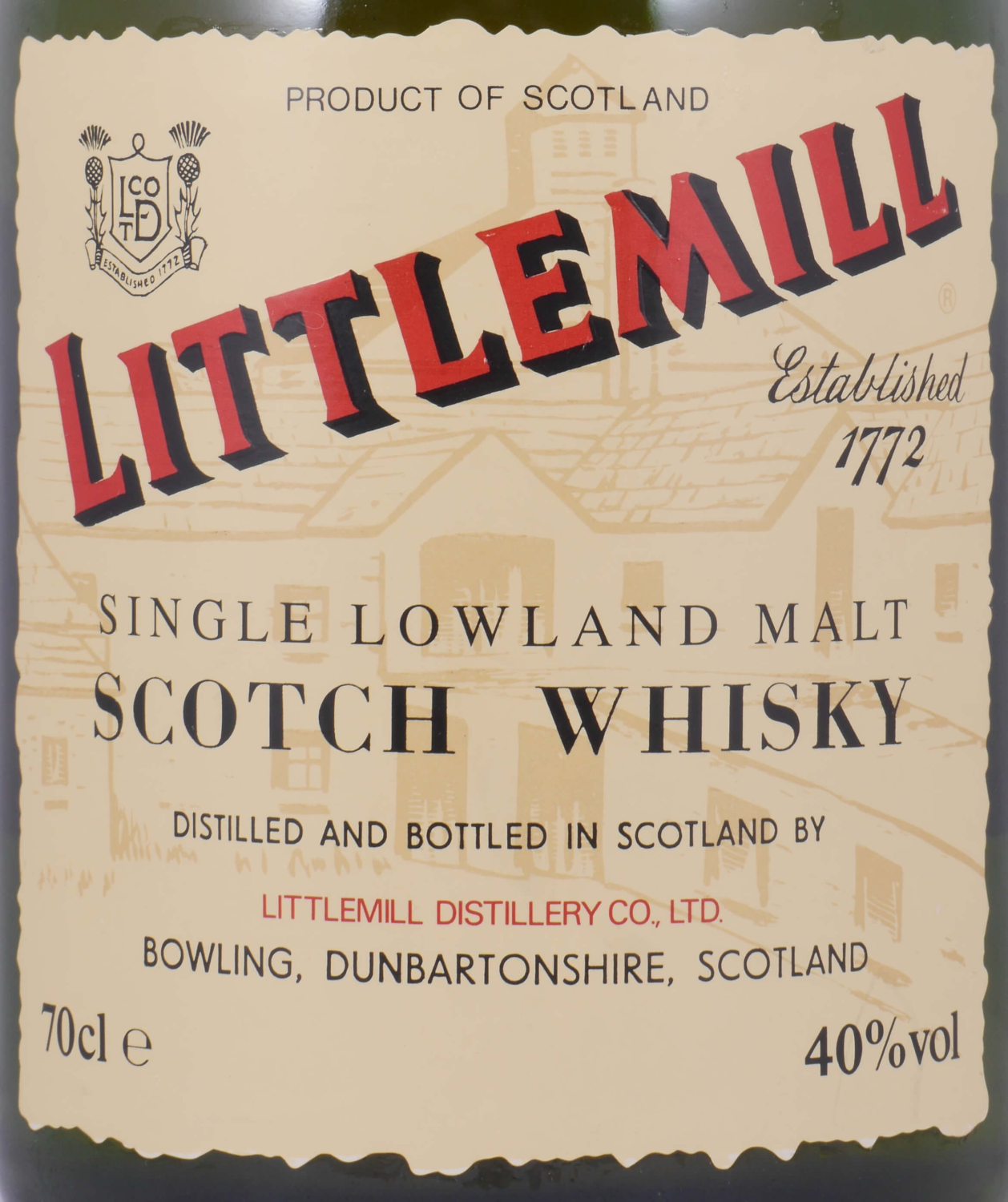 Littlemill 8 Years Green Dumpy Bottle Lowland Single Malt Scotch Whisky 40,0%