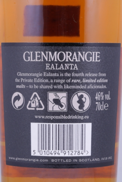 Glenmorangie 1993 19 Years Ealanta Private Edition American Virgin Oak Casks Highland Single Malt Scotch Whisky 46.0%