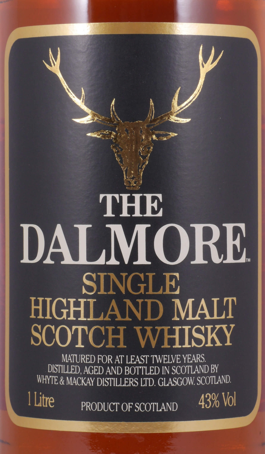 Dalmore 12 Years Black Label Screw Cap Highland Single Malt Scotch Whisky 43,0% 1,0L