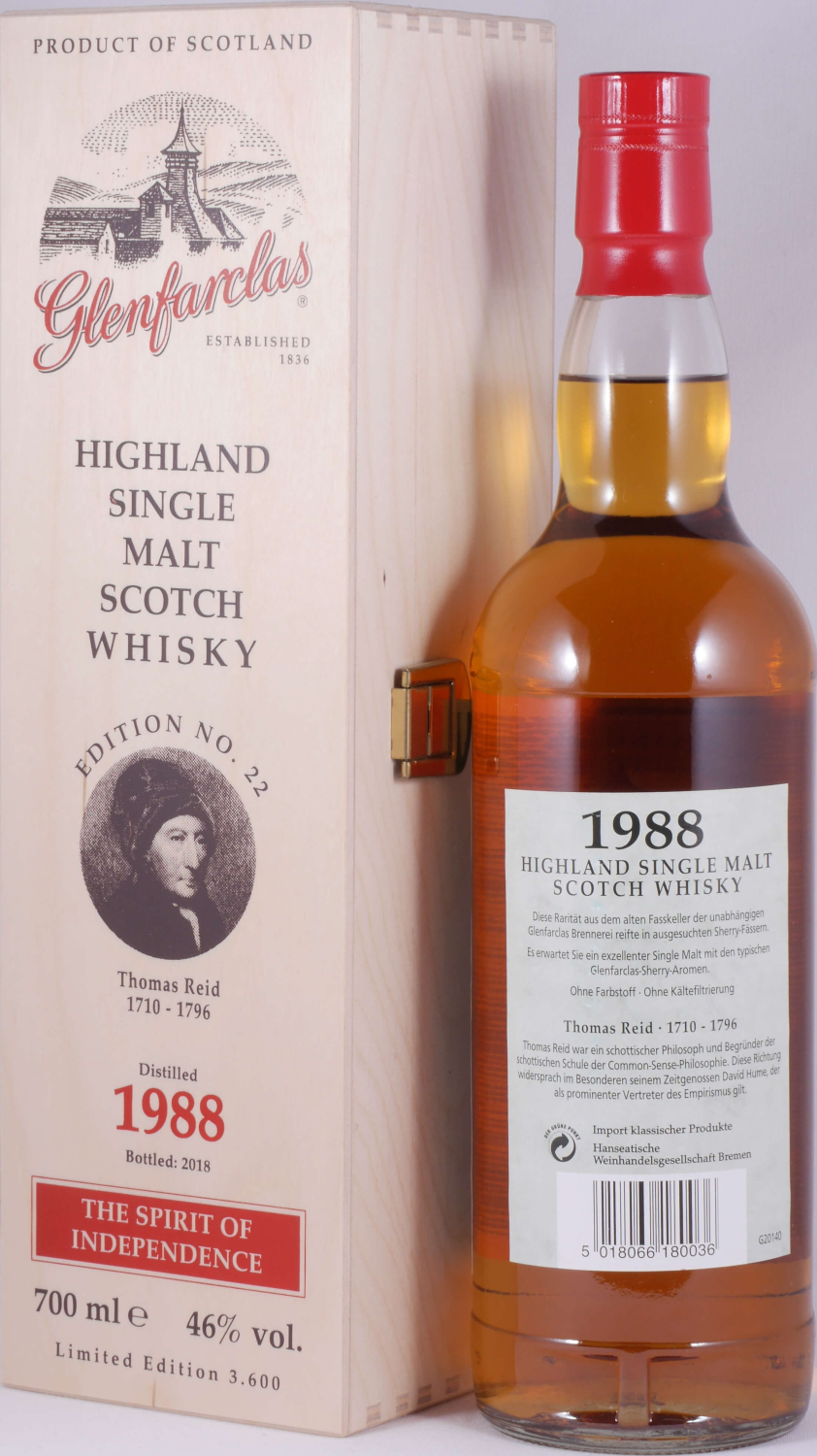 Glenfarclas 1988 29 Years Oloroso Sherry Casks Edition No. 22 Thomas Reid Highland Single Malt Scotch Whisky 46,0%