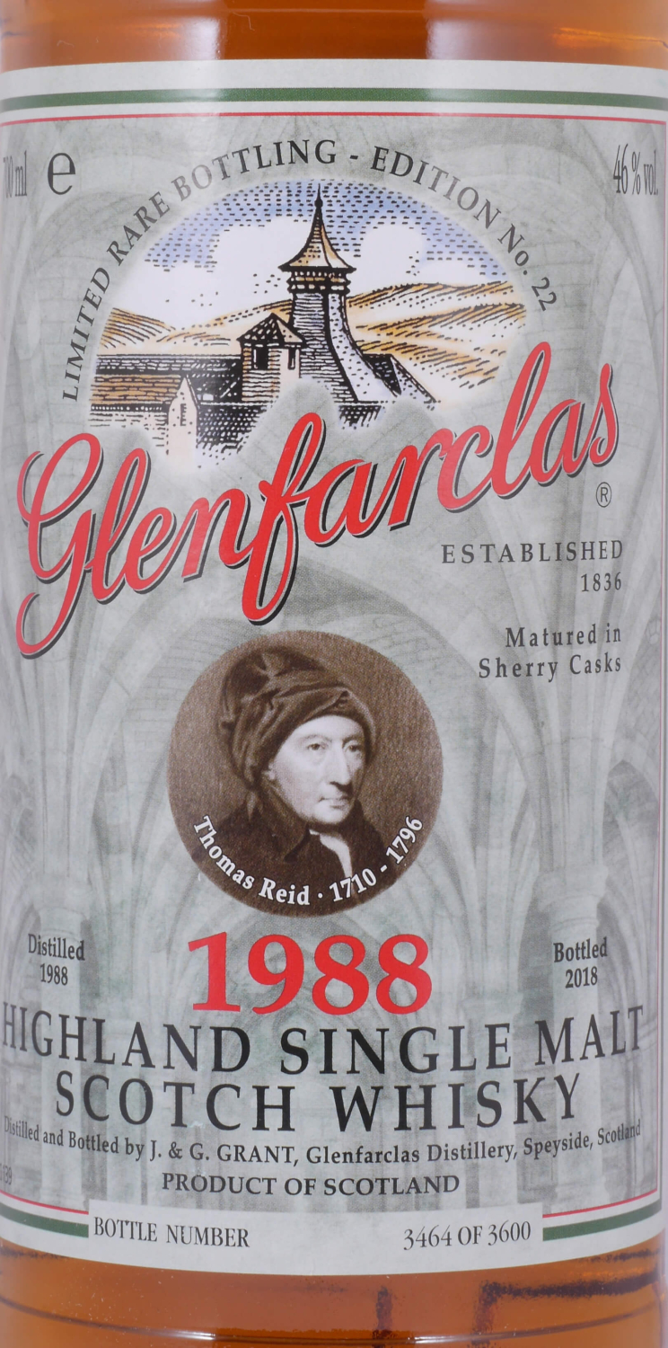 Glenfarclas 1988 29 Years Oloroso Sherry Casks Edition No. 22 Thomas Reid Highland Single Malt Scotch Whisky 46,0%