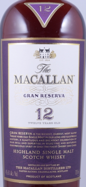 Macallan Gran Reserva 12 Years Sherry Oak Casks Highland Single Malt Scotch Whisky 45.6%