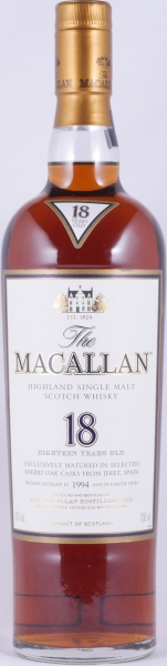 Macallan 1994 18 Years Sherry Oak Highland Single Malt Scotch Whisky 43,0%
