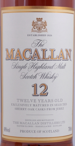 Macallan 12 Years Sherry Oak Highland Single Malt Scotch Whisky 40.0%