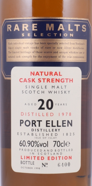 Port Ellen 1978 20 Years Diageo Rare Malts Selection Limited Edition Islay Single Malt Scotch Whisky Cask Strength 60.9%