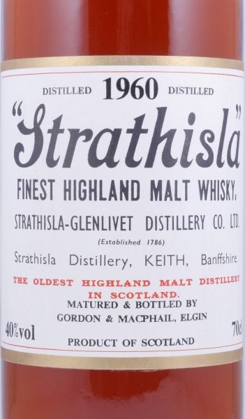 Strathisla 1960 37 Years Sherry Cask Gordon and MacPhail Speyside Single Malt Scotch Whisky 40.0%