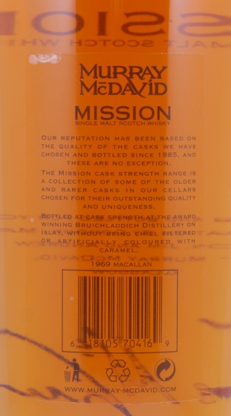 Macallan 1969 36 Years Bourbon / Marsanne-Roussane Casks Murray McDavid Mission Cask Strength Highland Single Malt Scotch Whisky 41,0%