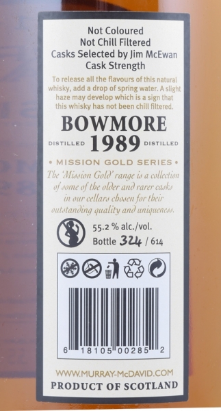 Bowmore 1989 21 Years Bourbon/Chateau Latour Cask Murray McDavid Mission Gold Series Islay Single Malt Scotch Whisky 55.2%