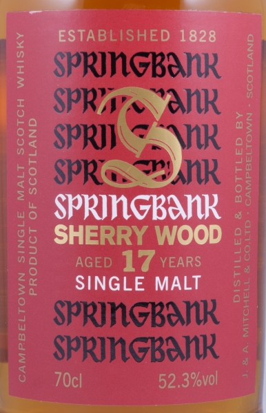 Springbank 1997 17 Years Sherry Wood Limited 2015 Edition Campbeltown Single Malt Scotch Whisky Cask Strength 52.3%