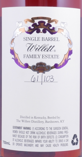 Willett 11 Years Single Barrel No. 1640 Family Estate Rare Release Kentucky Straight Bourbon Whiskey 61,1%