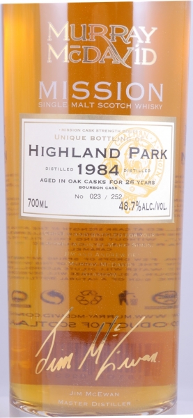Highland Park 1984 26 Years Bourbon Cask Murray McDavid Mission Cask Strength Orkney Islands Single Malt Scotch Whisky 48,7%