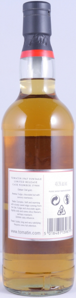 Tomatin 1967 40 Years Refill Butt Cask No. 17904 2nd Release only for Germany Highland Single Malt Scotch Whisky Cask Strenght 49,3%