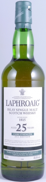 Laphroaig 25 Years Olosoro Sherry- und Bourbon Casks Limited Edition Release 2011 Islay Single Malt Scotch Whisky Cask Strength 48,6%