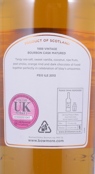 Bowmore 1988 24 Years First Fill Bourbon Cask Feis Ile 2013 Islay Single Malt Scotch Whisky 51,0%