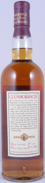 Glenmorangie 1972 22 Years Rare Single Barrel Vintage Cask No. 1831 Highland Single Malt Scotch Whisky 46.0%