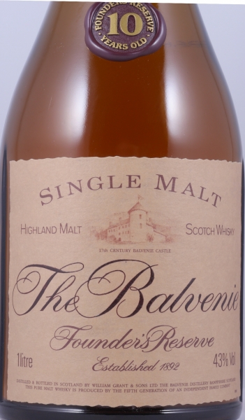 Balvenie 10 Years Founders Reserve Old Label Cognac Style Bottle Highland Malt Scotch Whisky 43,0% 1,0 L