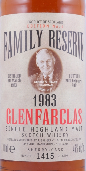 Glenfarclas 1983 17 Years Sherry Casks Family Reserve No. 4 Limited Edition Highland Single Malt Scotch Whisky 46.0%