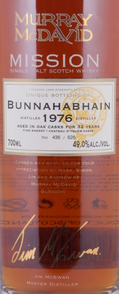 Bunnahabhain 1976 32 Years Fino Sherry und Chateau d Yquem Cask Islay Single Malt Scotch Whisky 49,0%