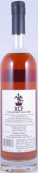 Willett XCF Exploratory French Curacao Cask Finish Rare Release 1.0 Small Batch American Rye Whiskey 51.7%