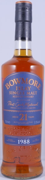 Bowmore 1988 21 Years Port Cask Matured Vintage Limited Edition Islay Single Malt Scotch Whisky 51.5%