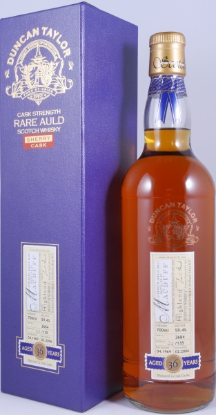 Macduff 1969 36 Years Sherry Cask No. 3684 Duncan Taylor Cask Strength Rare Auld Edition Highland Single Malt Scotch Whisky 59.4%