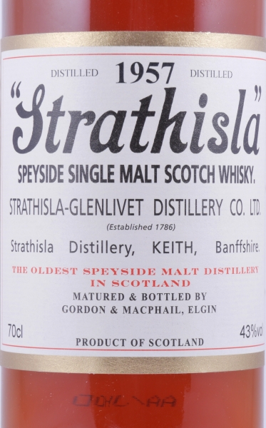 Strathisla 1957 53 Years First Fill Sherry Butt Cask No. 1722 Gordon und MacPhail Speyside Single Malt Scotch Whisky 43.0%