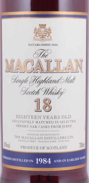 Macallan 1984 18 Years Sherry Oak Highland Single Malt Scotch Whisky 43,0%