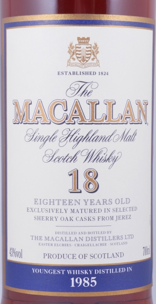 Macallan 1985 18 Years Sherry Oak Highland Single Malt Scotch Whisky 43,0%