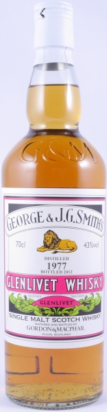 Glenlivet 1977 35 Years  Refill Sherry and American Hogsheads Gordon and MacPhail J.G. Smiths Label Speyside Single Malt Scotch Whisky 43.0%