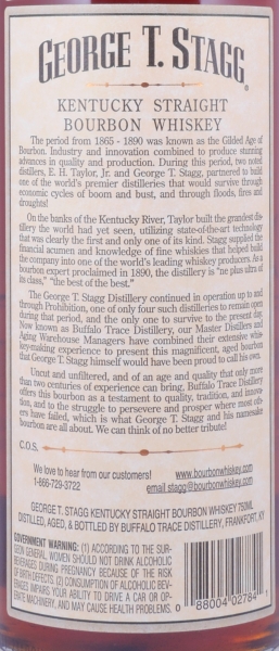 George T. Stagg 1997 Fall of 2013 15 Years Buffalo Trace Antique Collection Kentucky Straight Bourbon Whiskey 64,1%