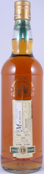 Macallan 1990 18 Years Sherry Cask No. 18222 Duncan Taylor Cask Strength Rare Auld Edition Highland Single Malt Scotch Whisky 54,1%