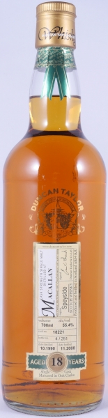 Macallan 1990 18 Years Sherry Cask No. 18221 Duncan Taylor Cask Strength Rare Auld Edition Highland Single Malt Scotch Whisky 55,4%