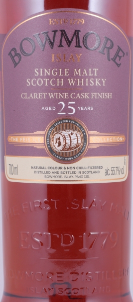 Bowmore 1990 25 Years Bourbon Barrel / Claret Wine Cask Finish Feis Ile 2016 Islay Single Malt Scotch Whisky 55.7%