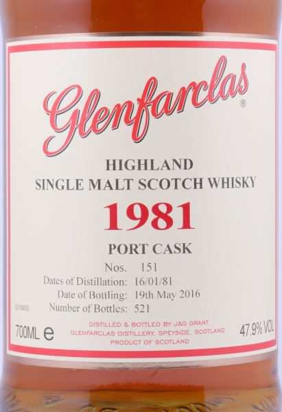 Glenfarclas 1981 35 Years Port Cask No. 151 Six Generations Limited Edition IV Highland Single Malt Scotch Whisky 47,9%