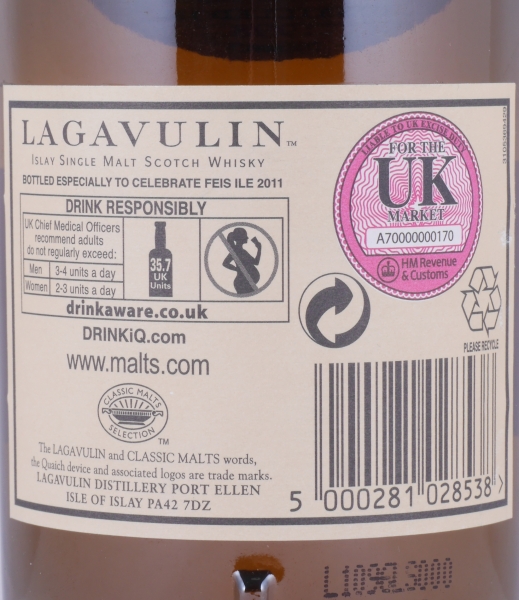 Lagavulin 1998 13 Years Refill Sherry Butt Cask No. 1715 Feis Ile 2011 Islay Single Malt Scotch Whisky Cask Strength 51,0%