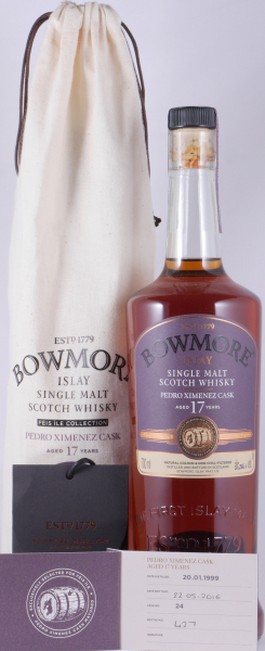 Bowmore 1999 17 Years Pedro Ximénez Sherry Cask No. 24 Feis Ile 2016 Hand-Filled Limited Edition Islay Single Malt Scotch Whisky 56,1%