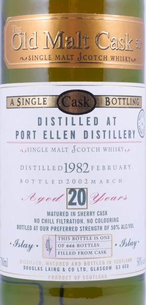 Port Ellen 1982 20 Years Sherry Cask Douglas Laing Old Malt Cask Single Cask Bottling Islay Single Malt Scotch Whisky 50,0%