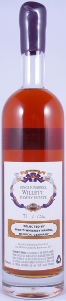 Willett Vintage 2001 9 Years Single Barrel No. 1545 Purple Wax Sealed Family Estate Rare Release Kentucky Straight Bourbon Whiskey 61,4%