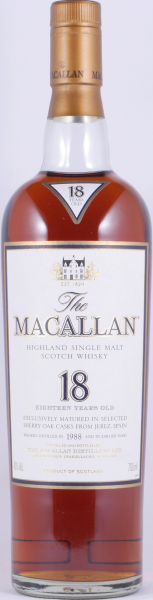Macallan 1988 18 Years Sherry Oak Highland Single Malt Scotch Whisky 43,0%