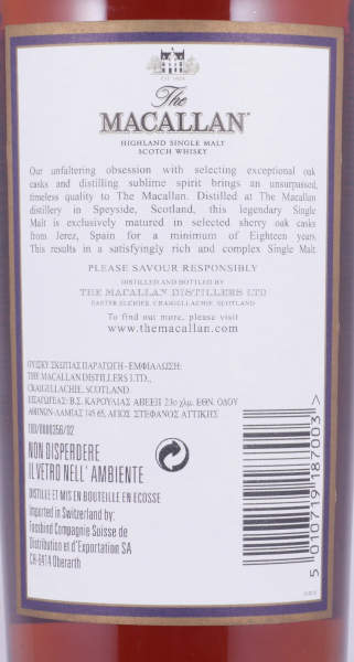 Macallan 1988 18 Years Sherry Oak Highland Single Malt Scotch Whisky 43,0%