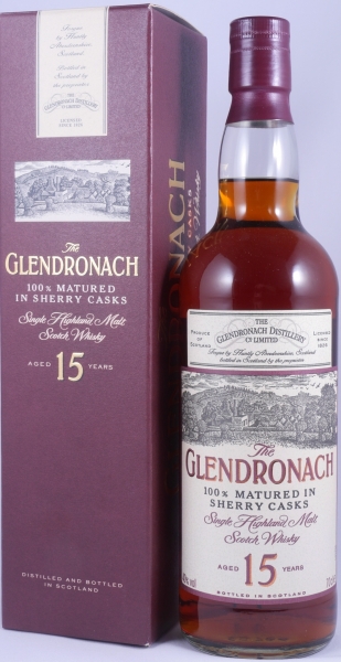 Glendronach 15 Years Old Bottling 100% Matured in Sherry Casks Highland Single Malt Scotch Whisky 40.0%