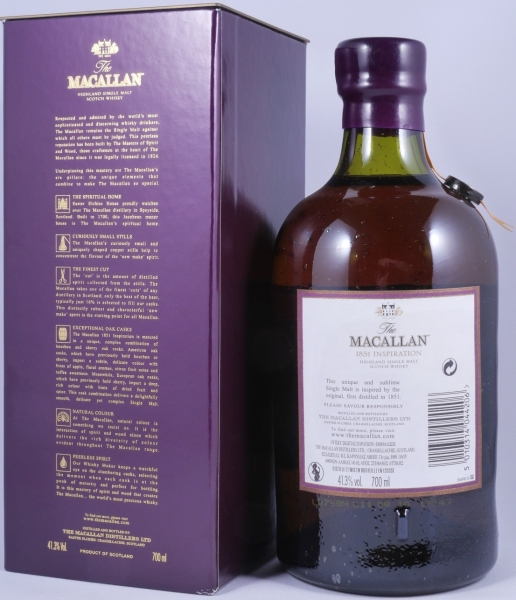 Macallan 1851 Inspiration Limited Edition Highland Single Malt Scotch Whisky 41.3%
