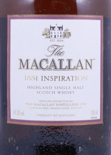 Macallan 1851 Inspiration Limited Edition Highland Single Malt Scotch Whisky 41.3%