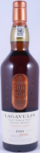 Lagavulin 1991 24 Years Sherry Butt 200th Anniversary Charity Islay Single Malt Scotch Whisky 52.7%